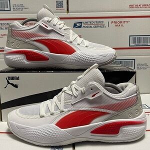 Puma Court Rider Team “White High Risk Red” basketball casual activewear shoe